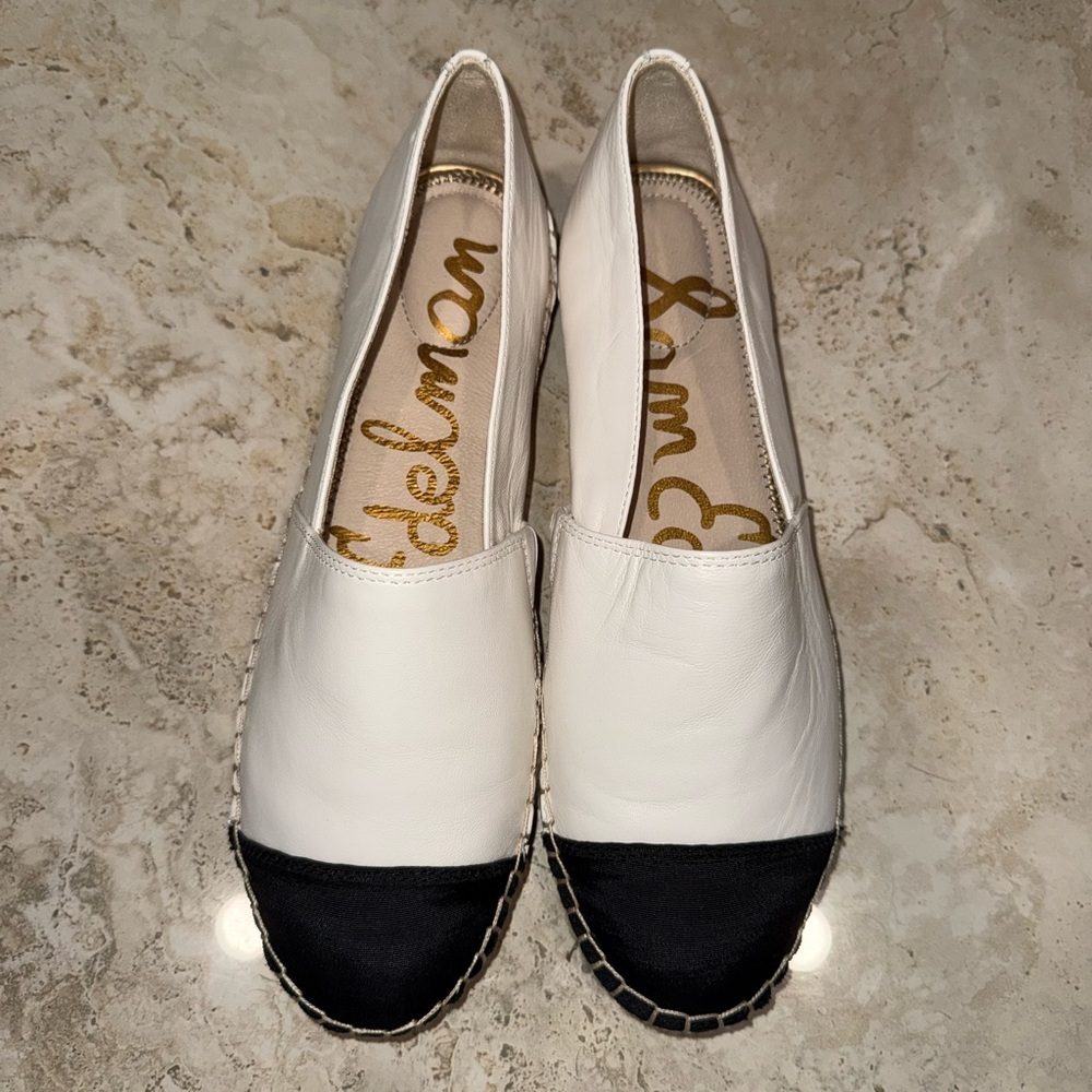 Sam Edelman White and Black Espadrilles